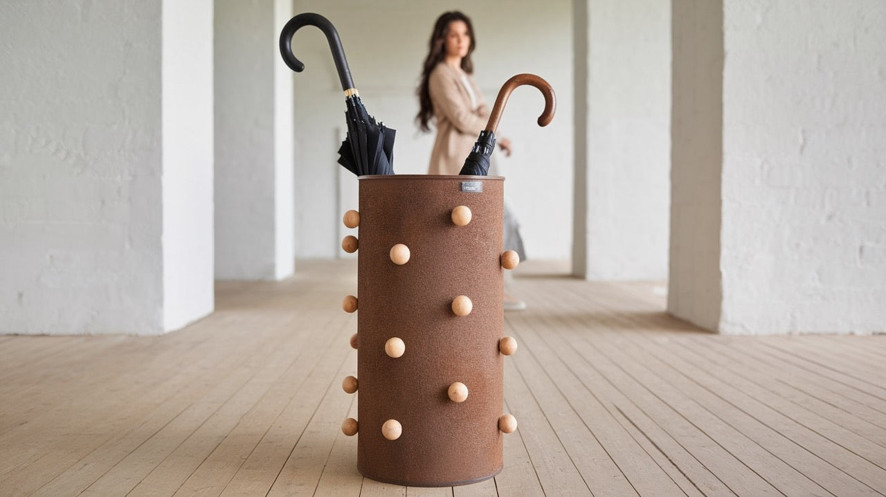 Totem Parapluhouder – Een Sculpturale Ode aan Bescherming en Vergankelijkheid